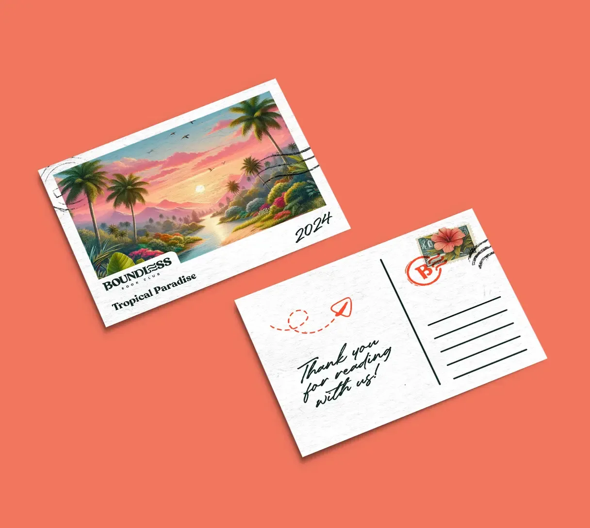 Boundless tropical travel postcard