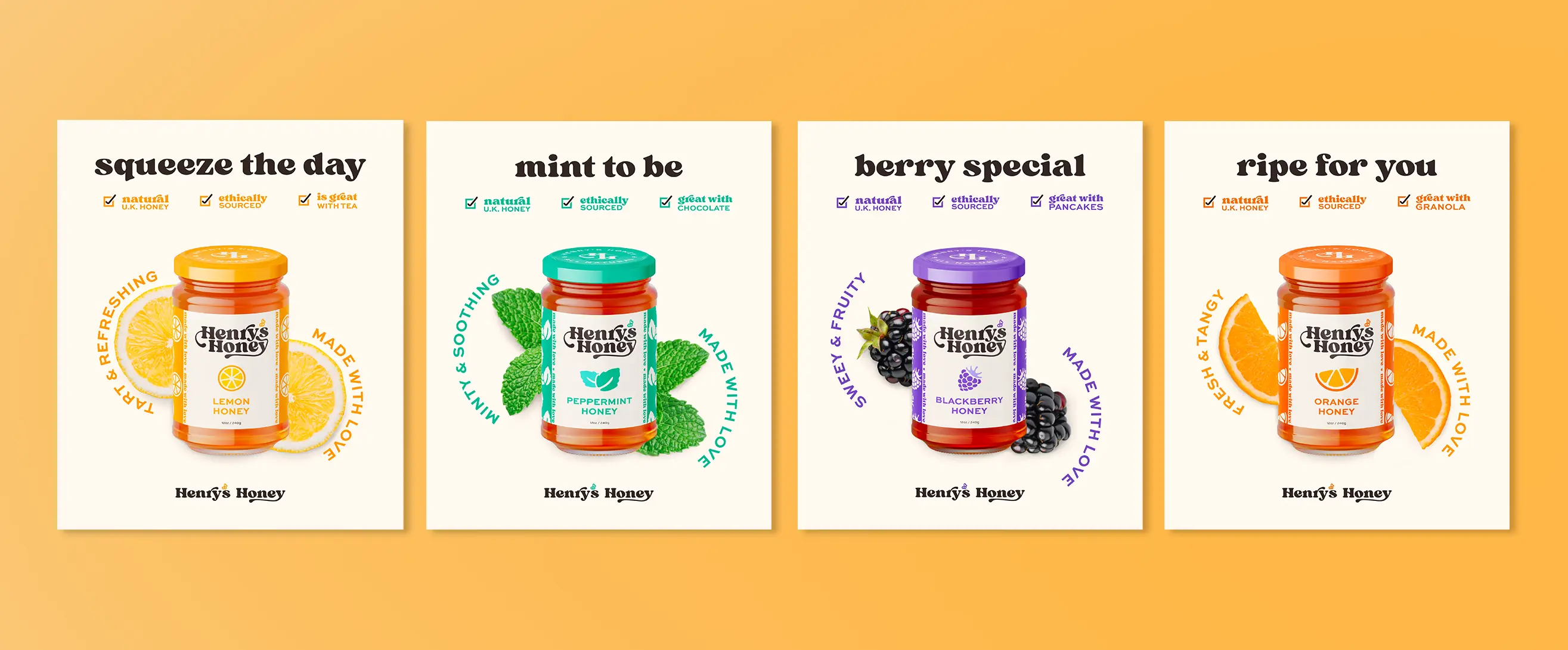 Henry's Honey flavor posters