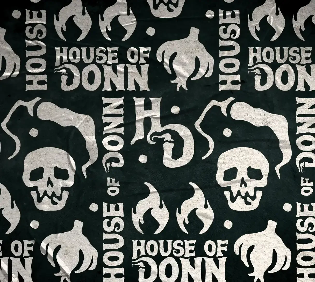 House of Donn label pattern black