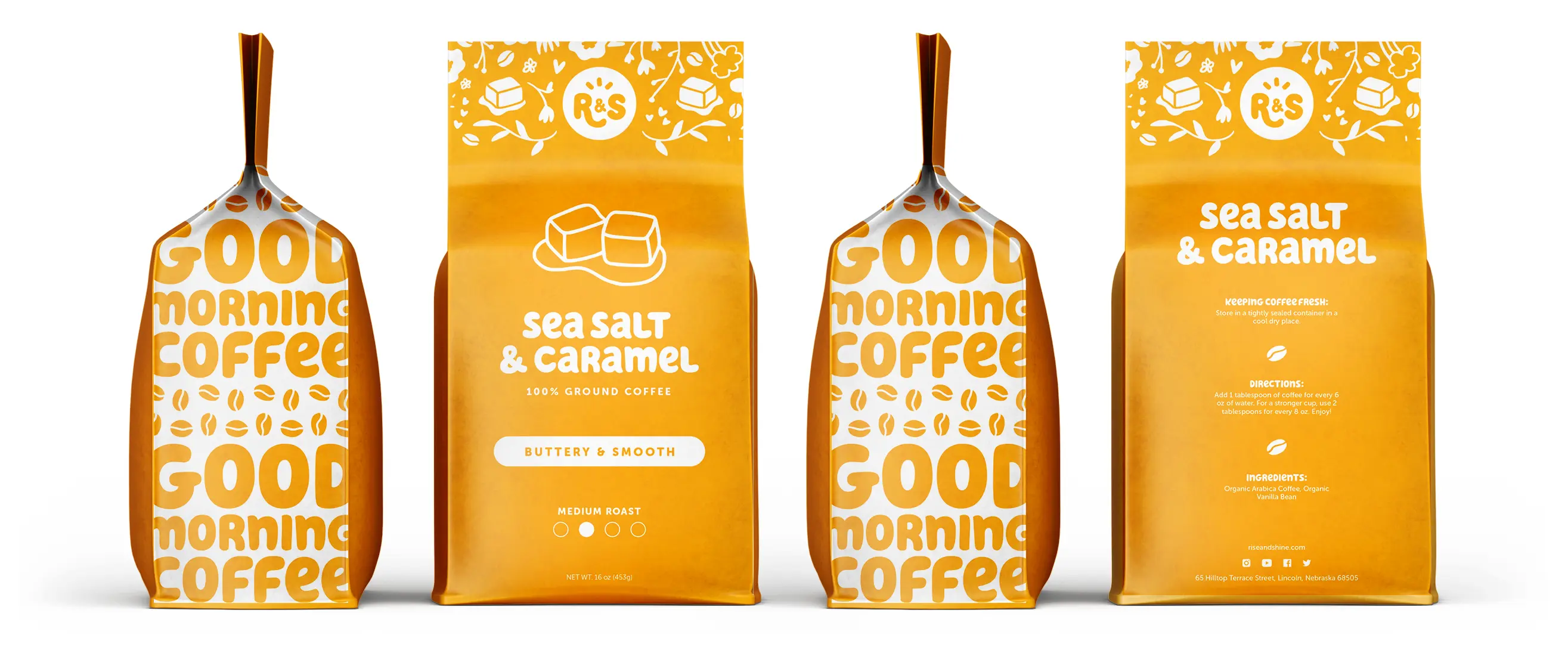 Rise & Shine salted caramel coffee bag