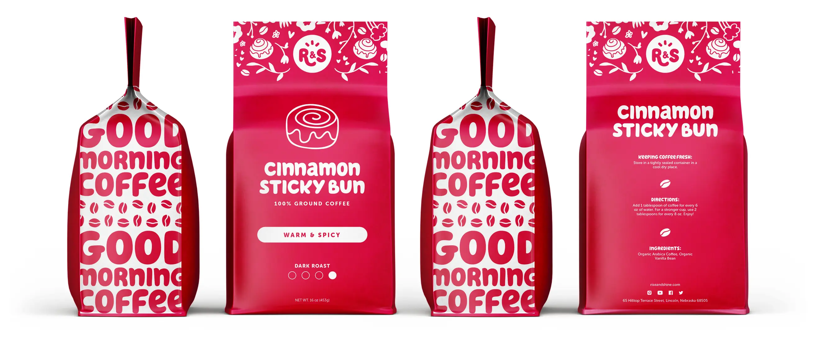 Rise & Shine salted cinnamon bun coffee bag