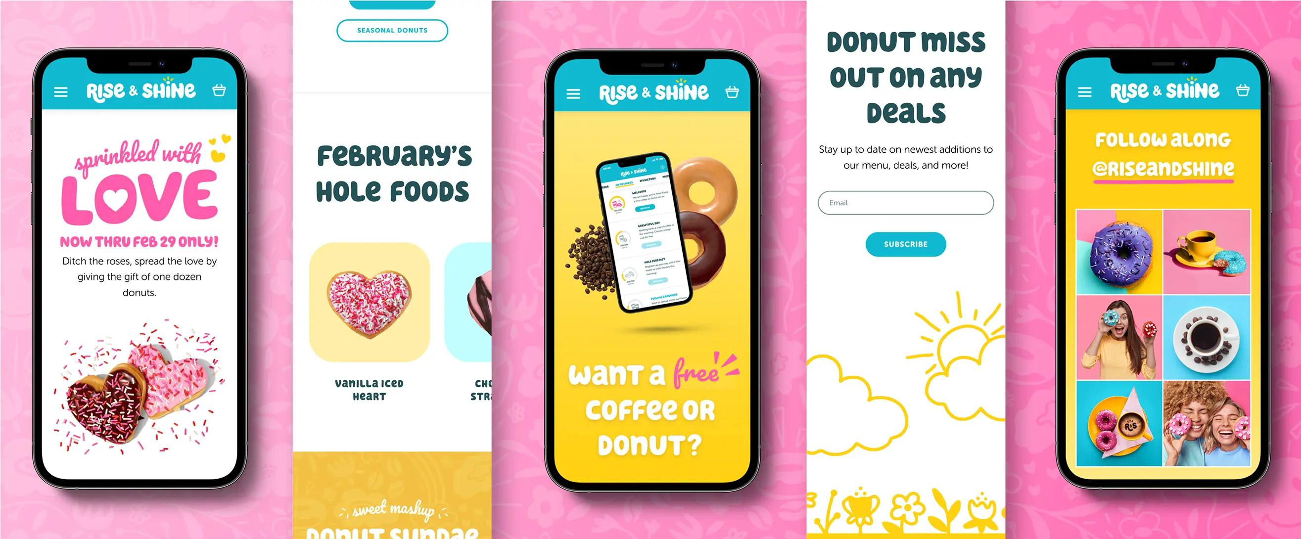 Rise & Shine landing page mobile design